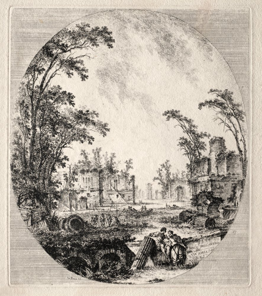 Part of the Old Appian Way by Jean Claude Richard de Saint Non