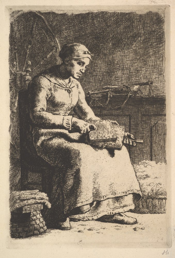 The Wool Carder by Jean-Francois Millet