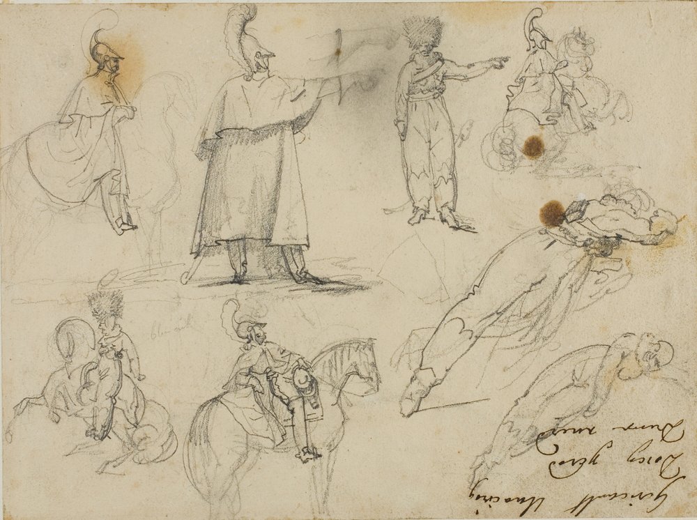 Sketches of Soldiers and Horses by Jean Louis André Théodore Géricault