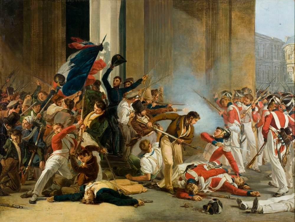 Taking the Louvre, July 29, 1830. Massacre of the Swiss Guards
