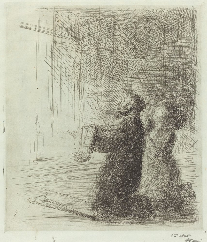 Lourdes, Imploring before the Grotto (fourth plate)