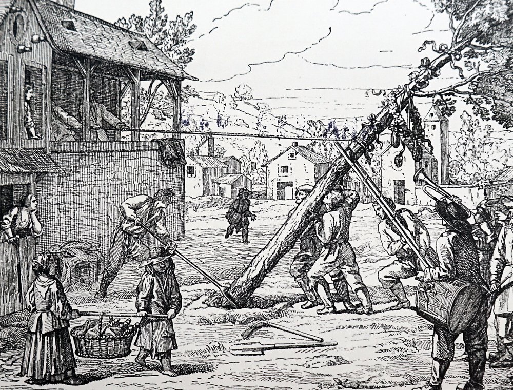 The planting of the Maypole by Jean Mariette