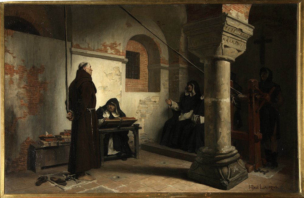 Bernard Delicieux before the Inquisition Tribunal, Oil on canvas by ...