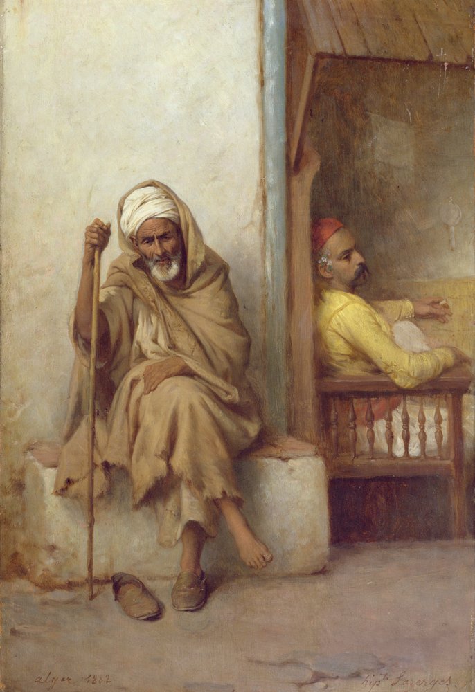 Algerian Men Resting, 1882 by Jean Raymond Hippolyte Lazerges