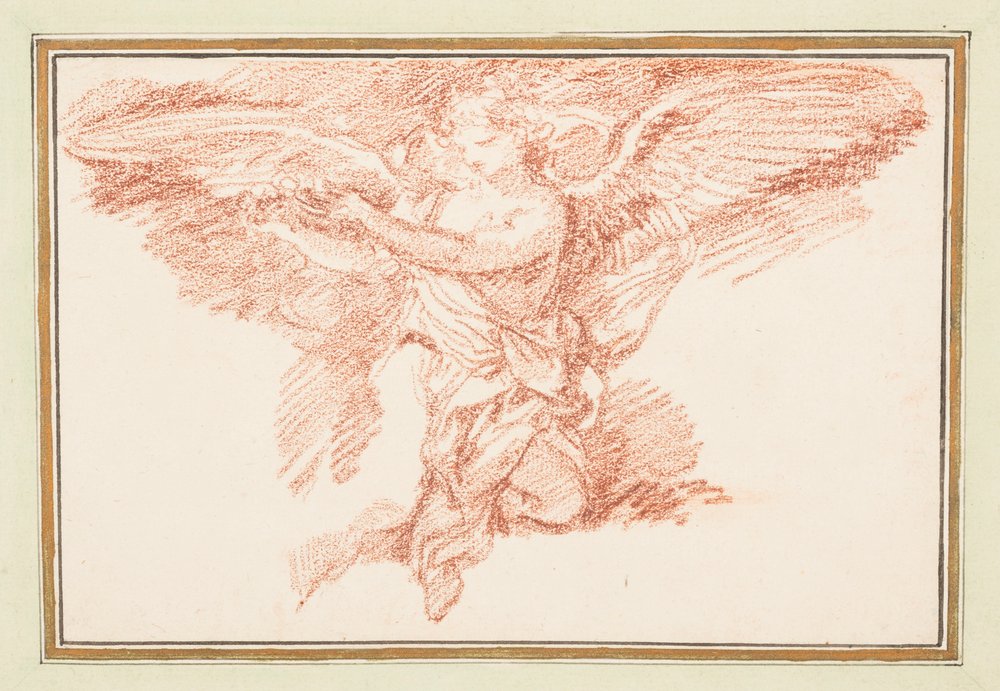 Kneeling Winged Figure Holding a Crown by Jean-Robert Ango