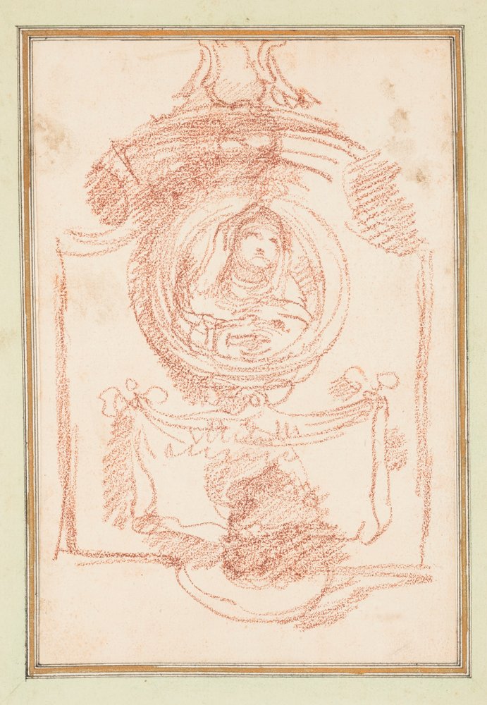 Tomb Decoration with Portrait by Jean-Robert Ango