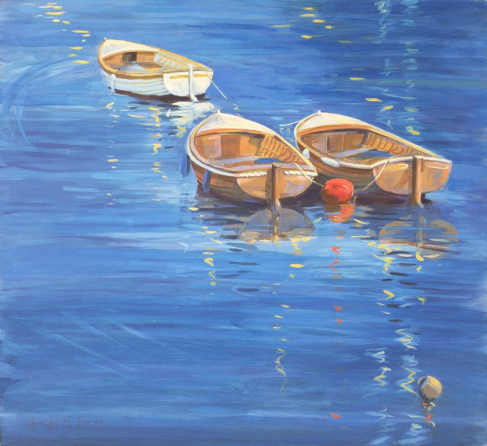 Moored Dinghies, 1998 by Jennifer Wright