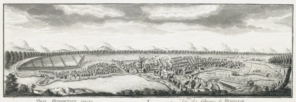 View of Nevyansk Factories, ca 1735 by Johann Wilhelm Lürsenius