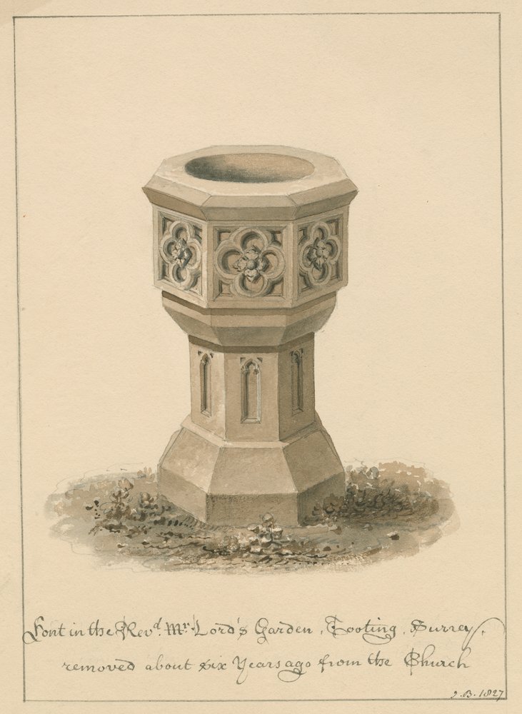 Surrey - Tooting - Font in the Revd. Mr. Lord's Garden