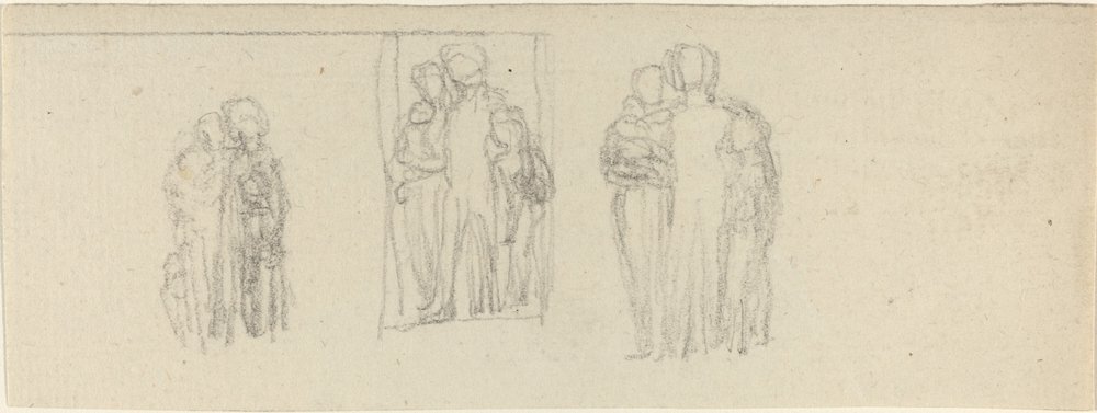 Three Groups of Figures (Parents and Children?)