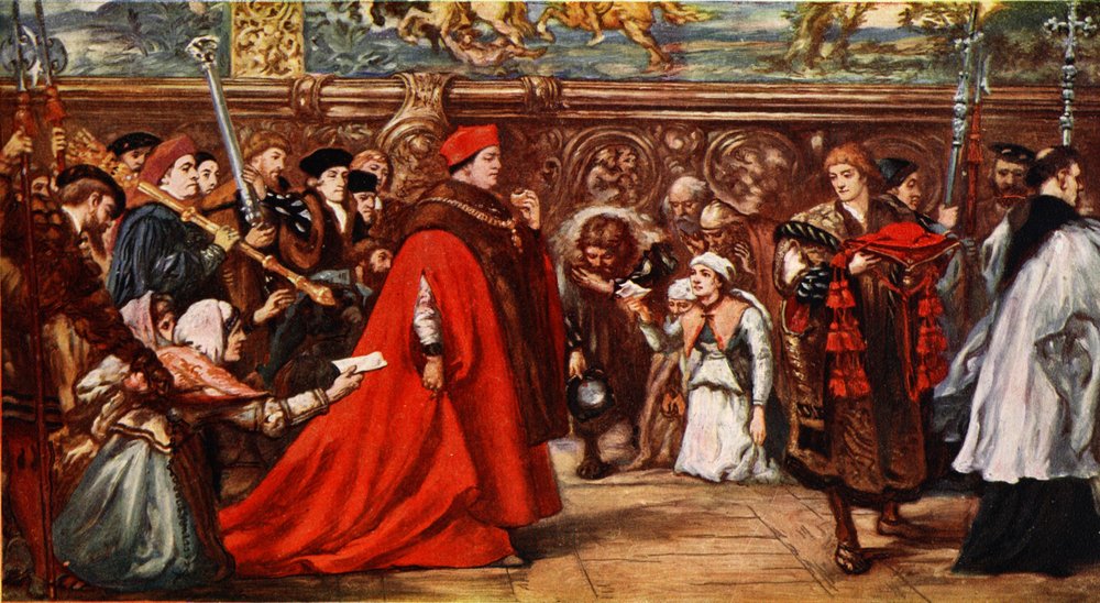 Cardinal Wolsey on his way to Westminster Hall, illustration from ’Hutchinson’s Story of the British Nation’, c. 1923 by John Gilbert