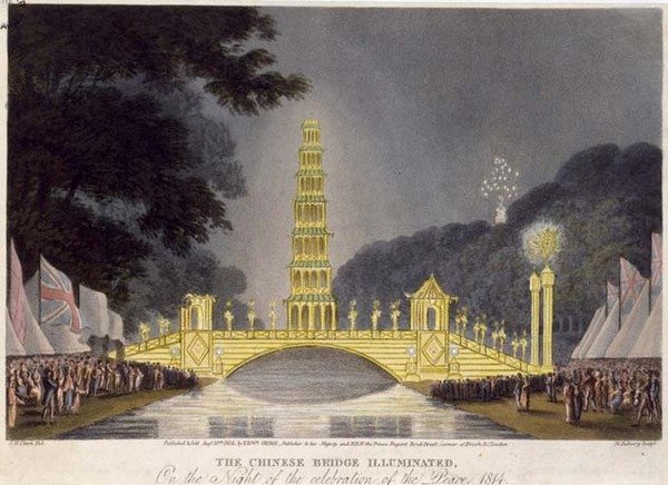 The Chinese Bridge Illuminated on the Night of the Celebration of the Peace by John Heaviside (after) Clark