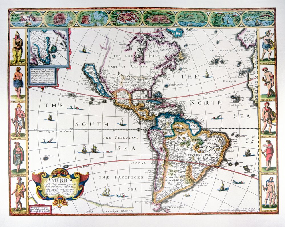 Map of the Western Hemisphere in 1626 by John Speed