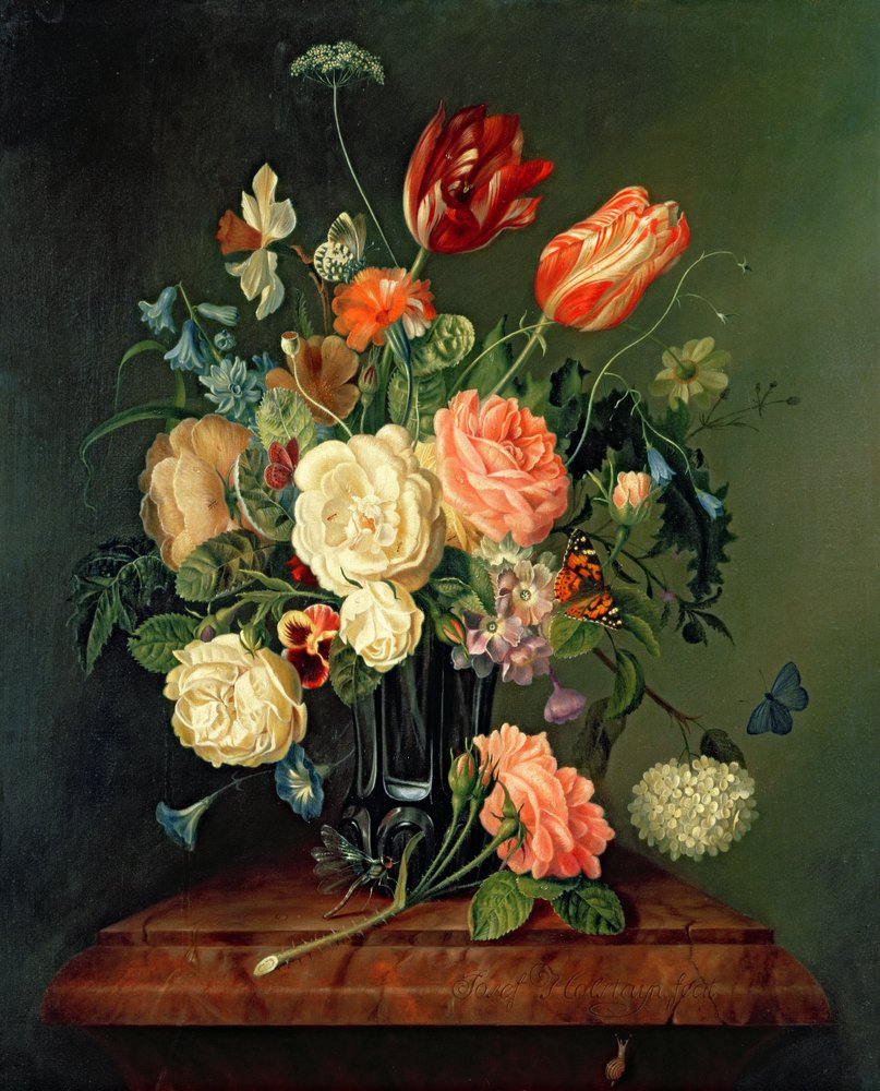 Still Life with Mixed Flowers by Josef Holstayn