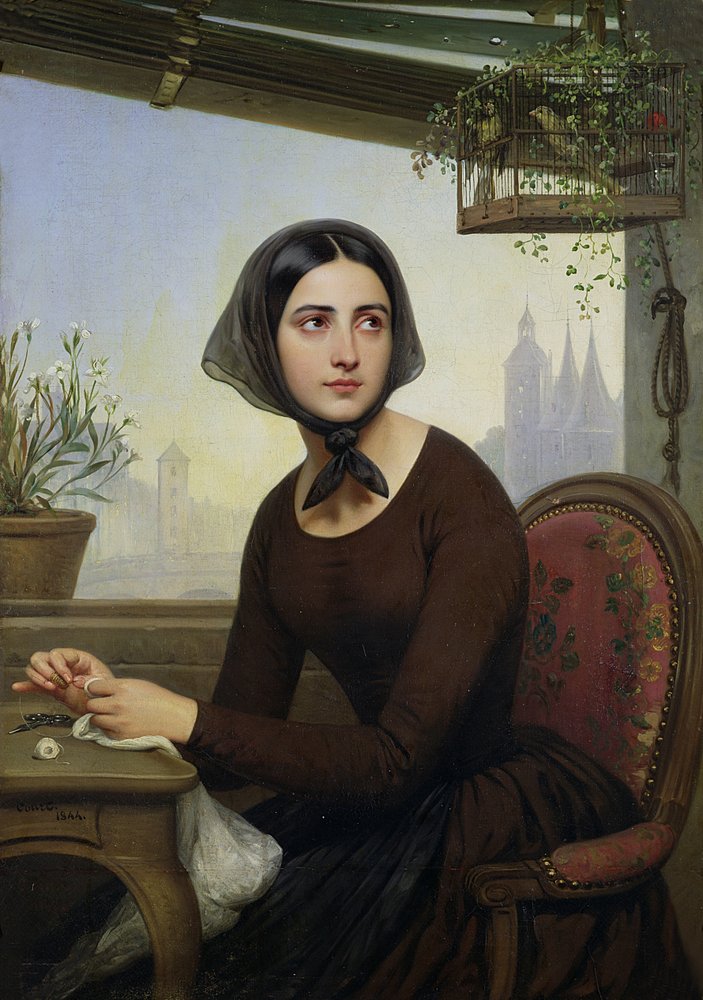 Rigolette Trying to Distract Herself during Germain's Absence, 1844