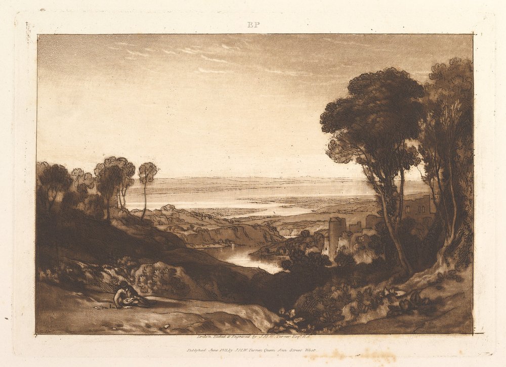 Junction of Severn and Wye, Liber Studiorum, part VI, plate 28 by Joseph Mallord William Turner