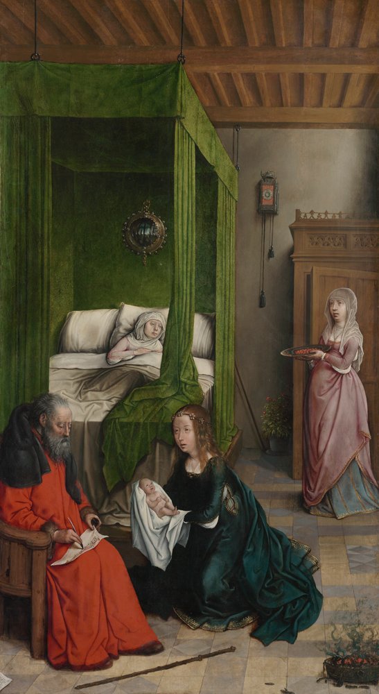 The Birth and Naming of John the Baptist, 1496-99 by Juan de Flandes