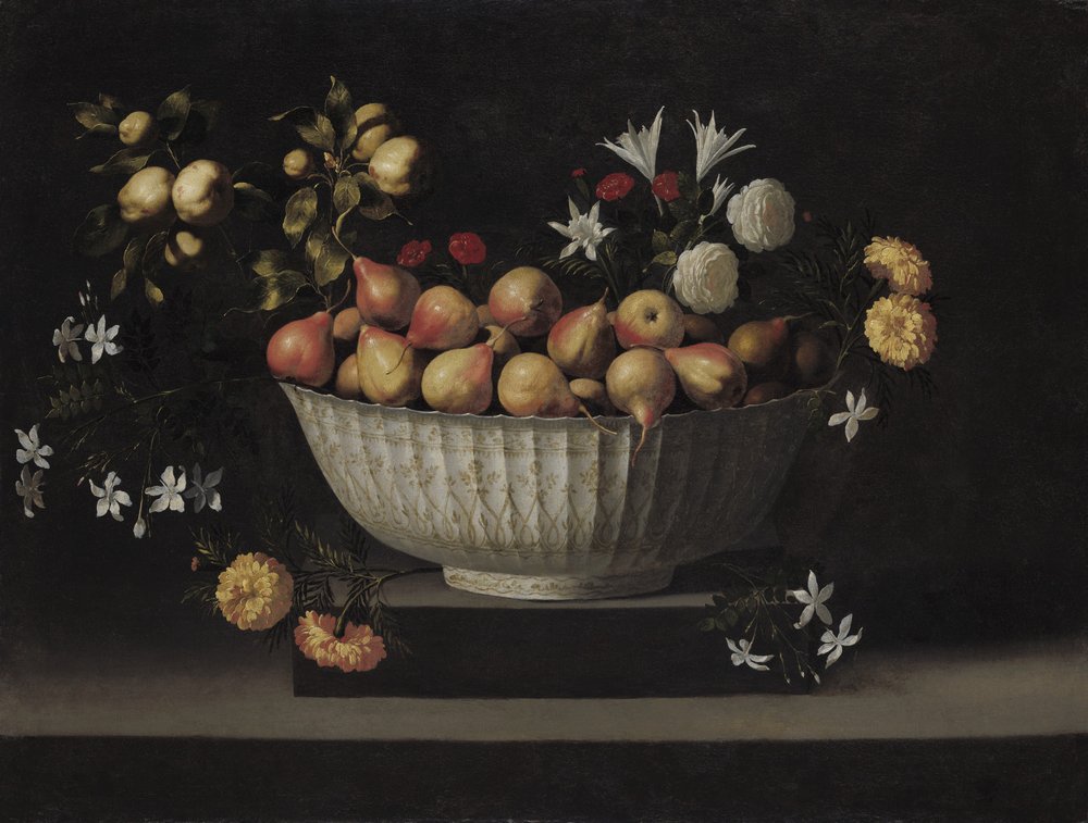 Flowers and Fruit in a China Bowl, c.1645 by Juan de Zurbaran