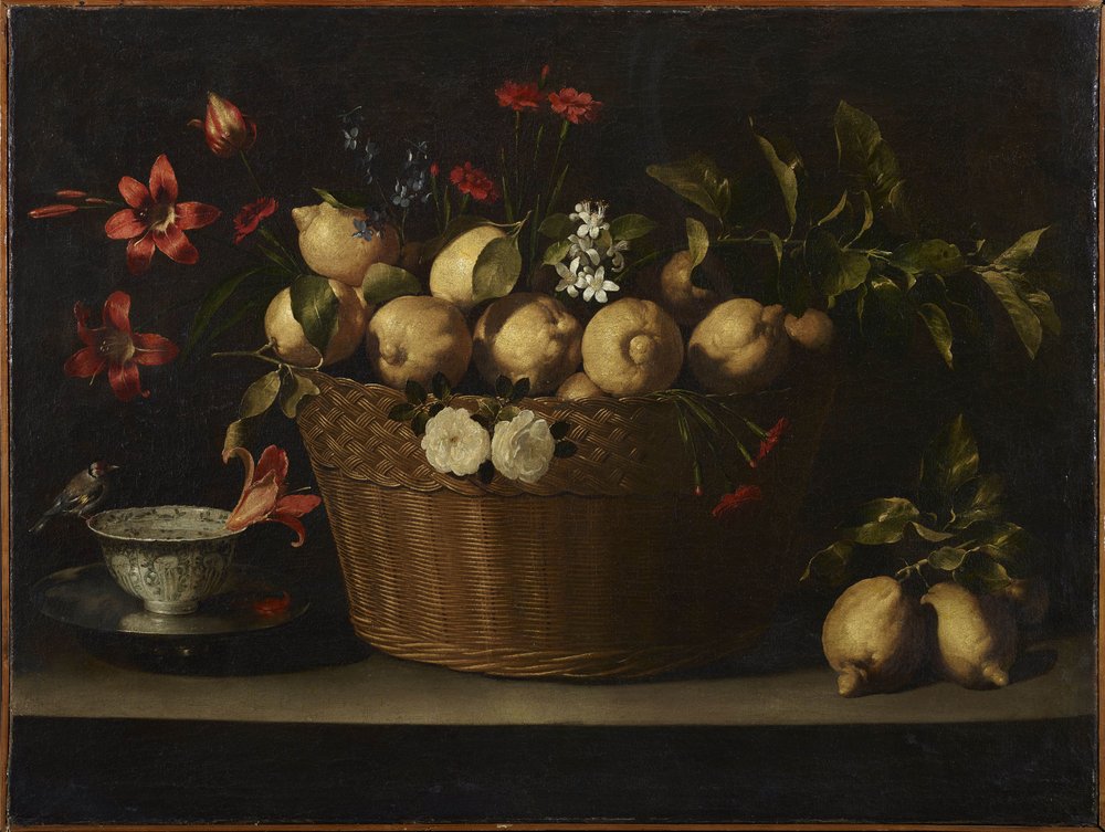 Still Life with Lemons in a Wicker Basket, ca. 1643-1649 by Juan de Zurbaran
