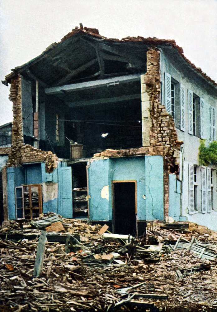 A Heavily Damaged House, Verdun, 1916 by Jules Gervais-Courtellemont