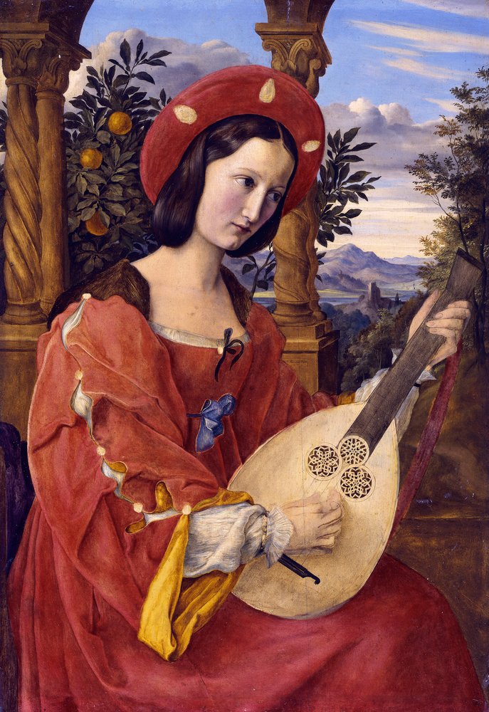 Lute Player (Mrs von Quandt) by Julius Schnorr von Carolsfeld