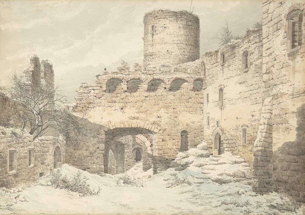 Winter View of the Courtyard of a Medieval Castle in Ruins, 1832 - Main Image