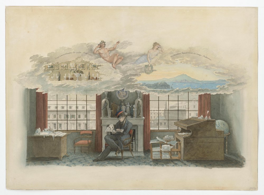 Berlin, Klosterstraße. Institute of Trade. Beuth in his official residence by Karl Friedrich Schinkel
