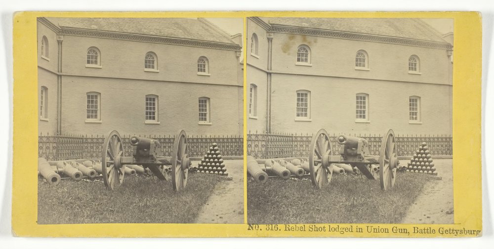 Rebel Shot Lodged in Union Gun, Battle of Gettysburg, 1855-75 by Kilburn Brothers, BW Kilburn