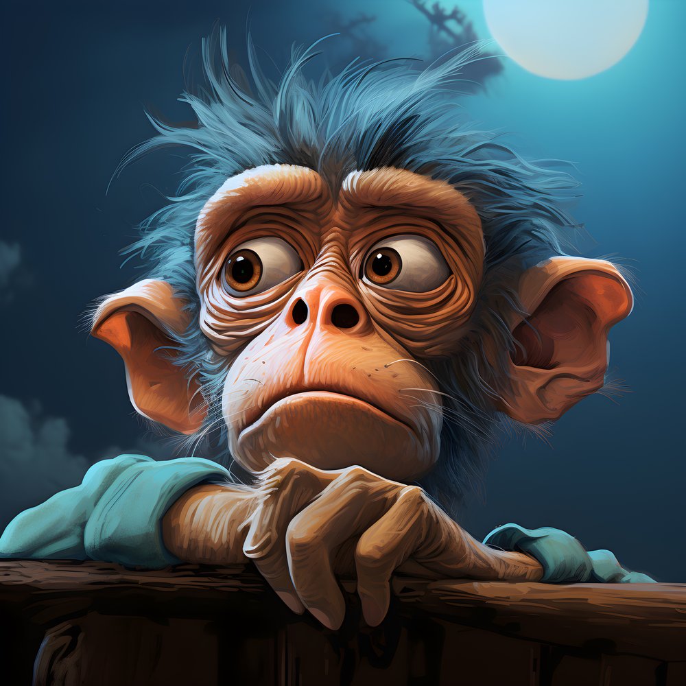monkey cartoon drawing realistic