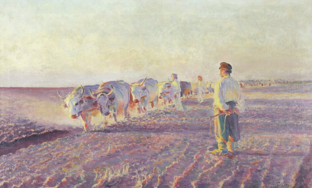 Ploughing in the Ukraine by Leon Wyczolkowski