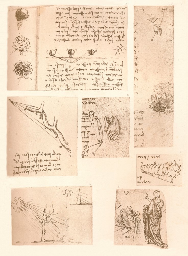 Five Drawings Illustrating the Elements of Landscape Painting by Leonardo da Vinci