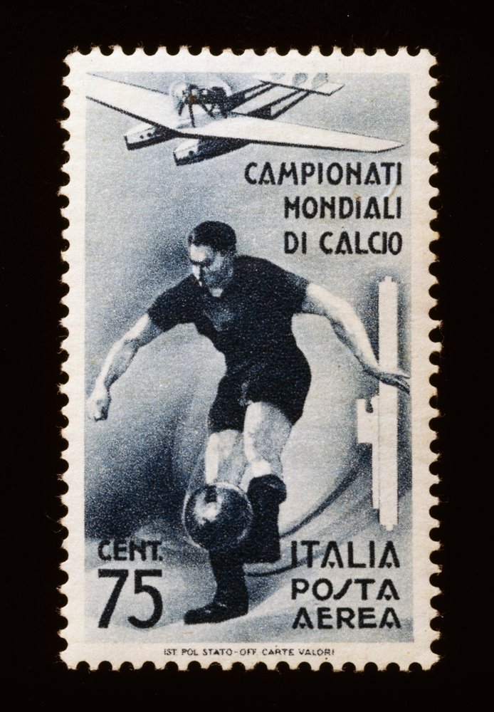 Postage stamp for 1934 FIFA World Cup, 75-cent airmail stamp, Italy by Unbekannt Unbekannt