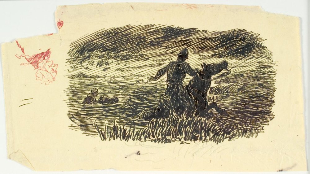Two Riders Emerging from the Sea by Lorenz Frølich