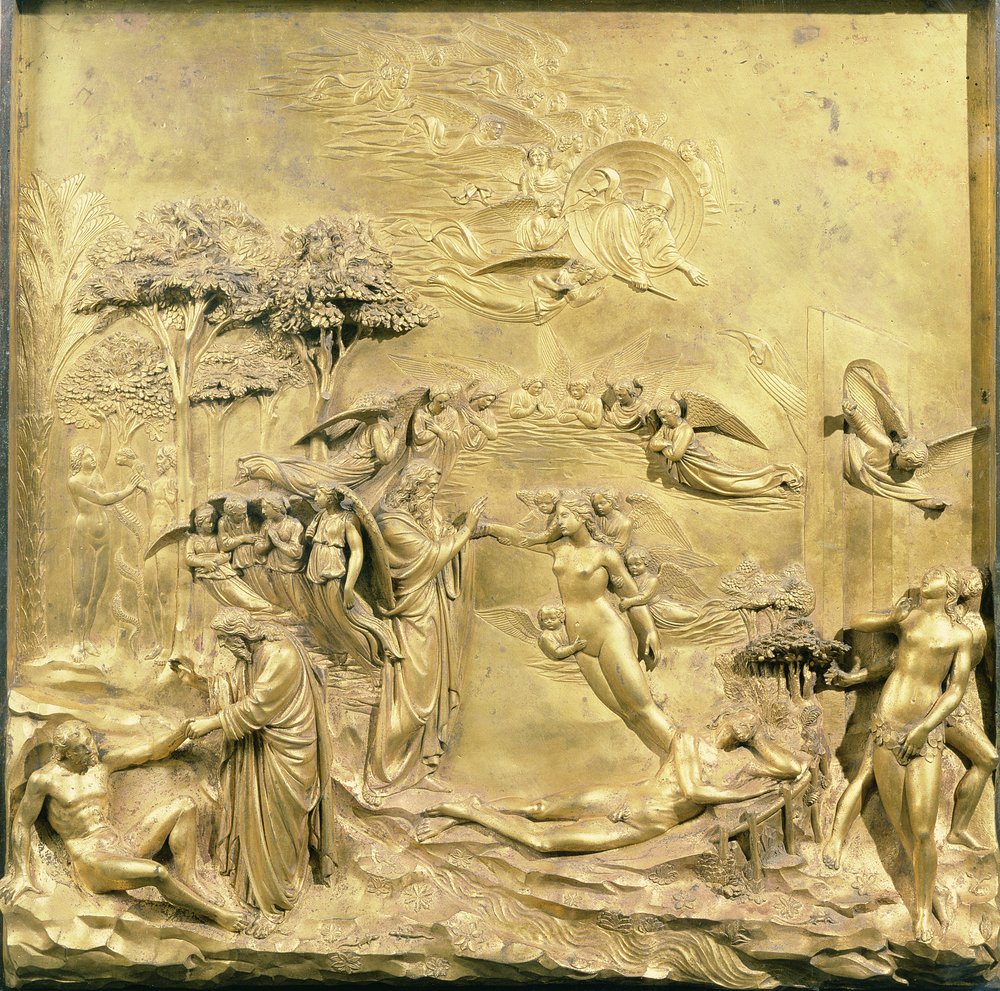 The Story of Adam, one of the original panels from the East Doors of ...