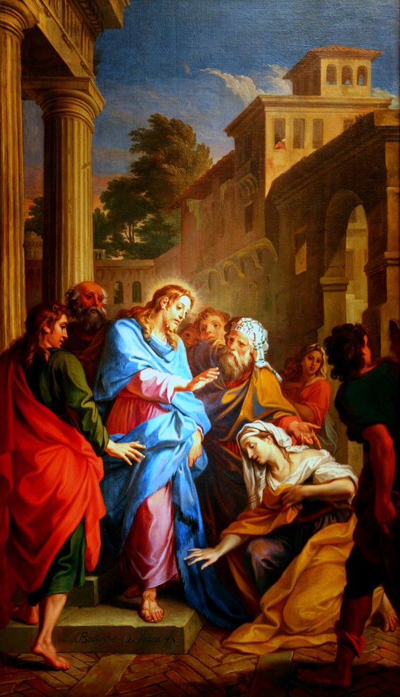 Christ and the Hemorrhaging Woman by Louis de Boullogne