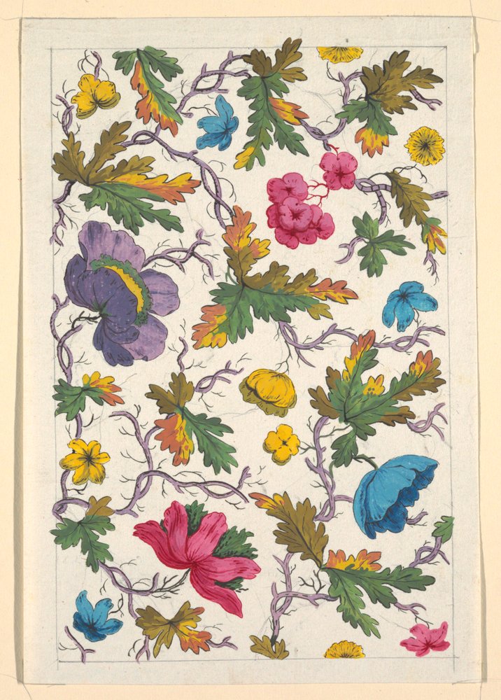 Floral Design for Printed Textile by Louis-Albert DuBois