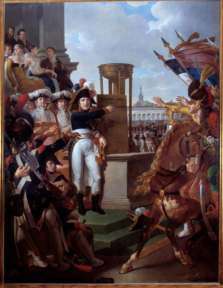 Napoleon Bonaparte (1769-1821) proclaiming the Cisalpine Republic in ...