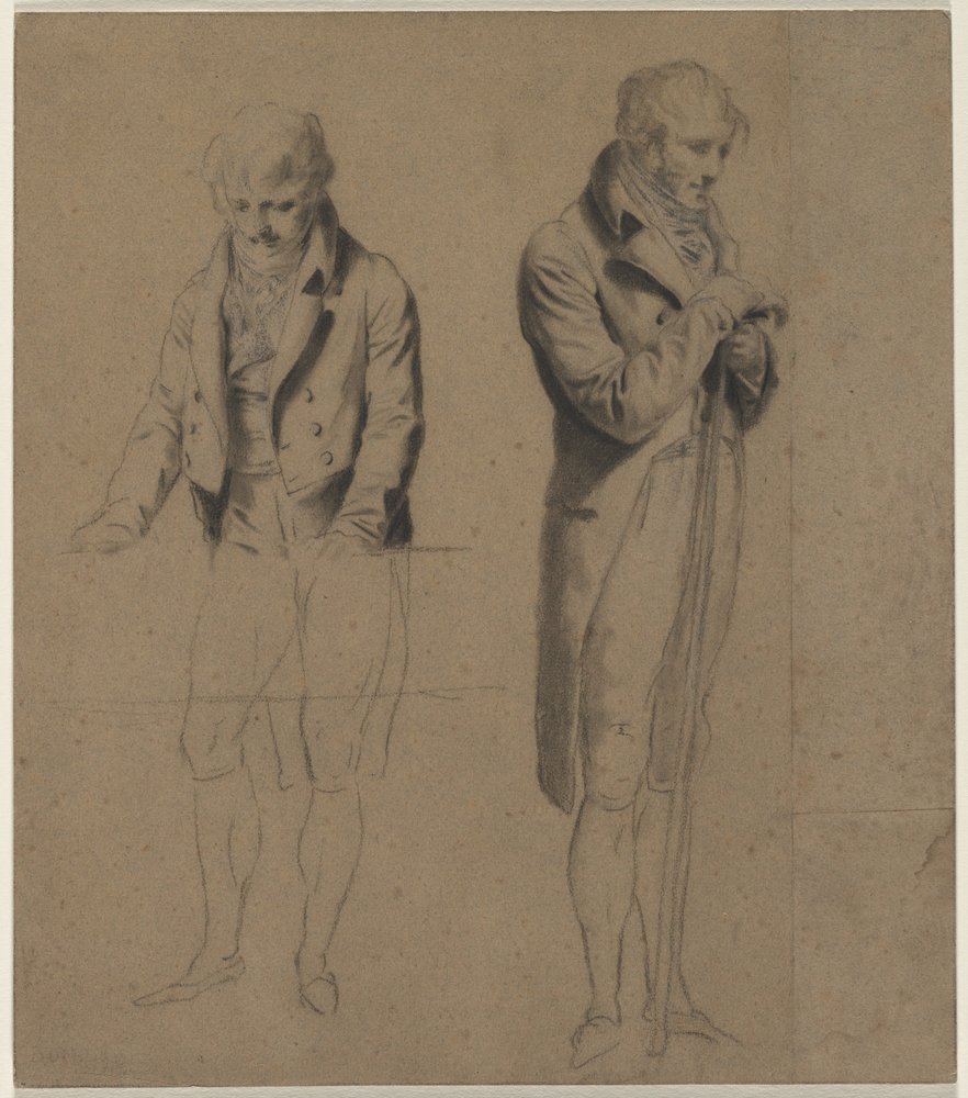 Two Standing Figures (Study for A Game of Billiards) by Louis Leopold Boilly