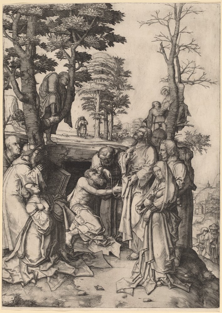 The Raising of Lazarus by Lucas van Leyden: Fine art print