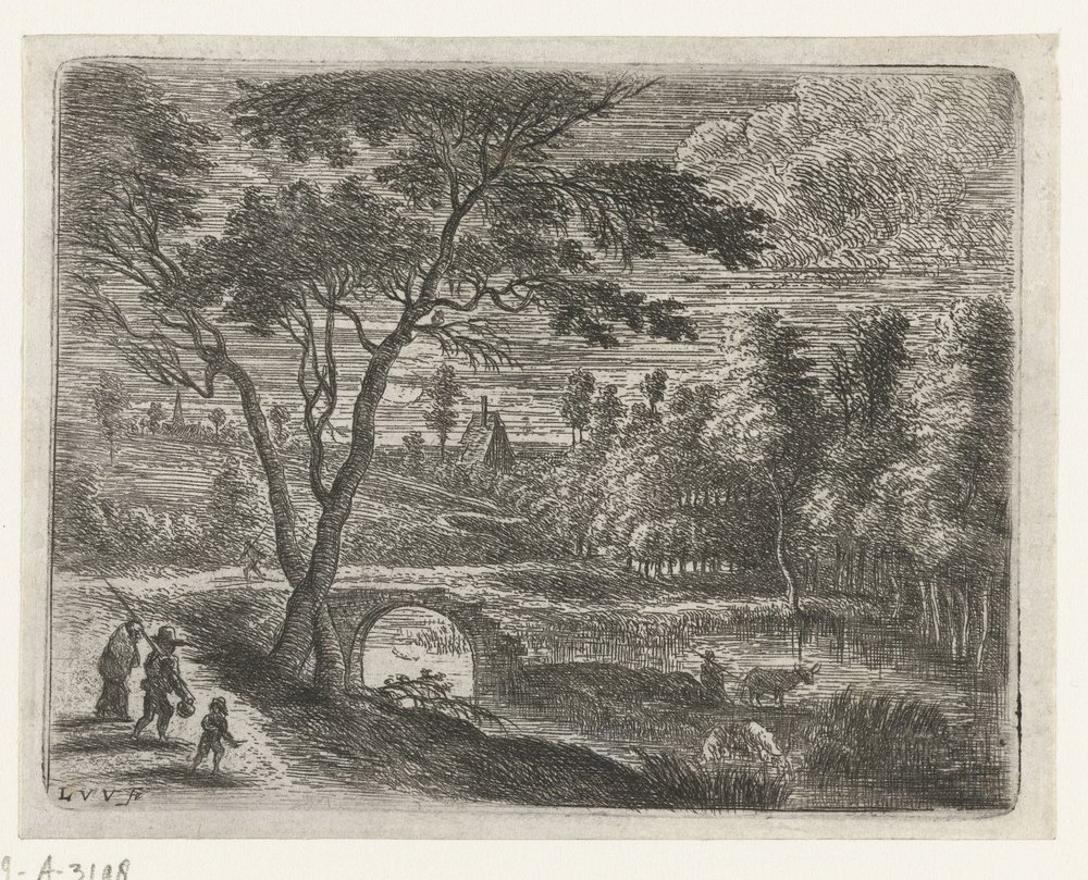 Landscape with Ruins of a Bridge (Small Landscapes Series) by Lucas van Uden