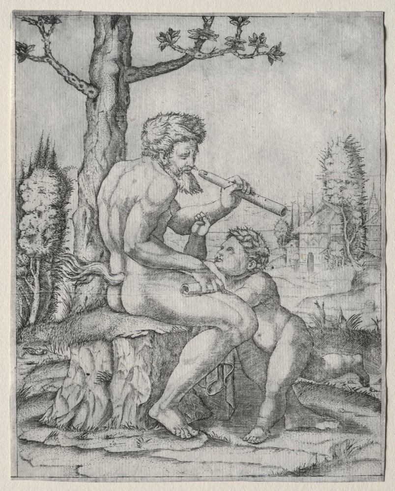 Faun and Child, c. 1509 by Marcantonio Raimondi