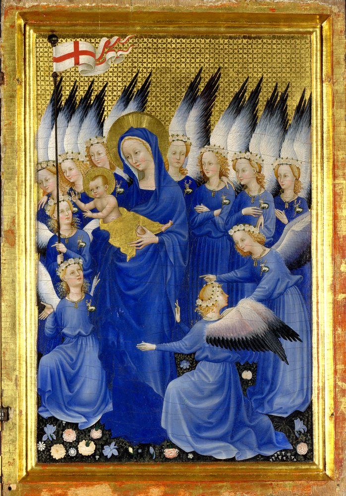 Virgin and Child with Angels (The right inside panel of the Wilton Diptych) by Master of the Wilton Diptych