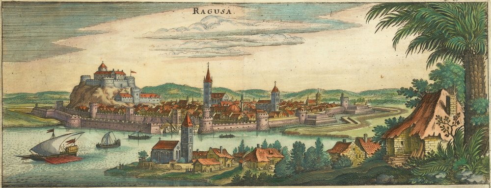 Dubrovnik - Ragusa, Negroponte (cropped) by Matthaus Merian