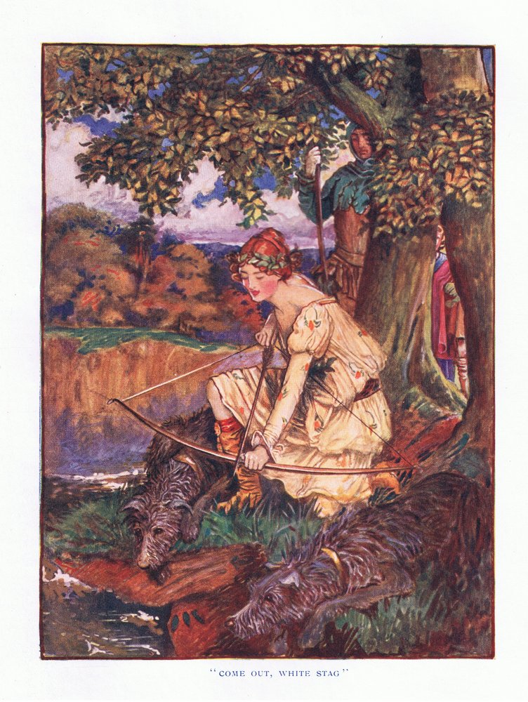 Come out white stag (illustration from Lady Ann's Fairy Tales, 1914)