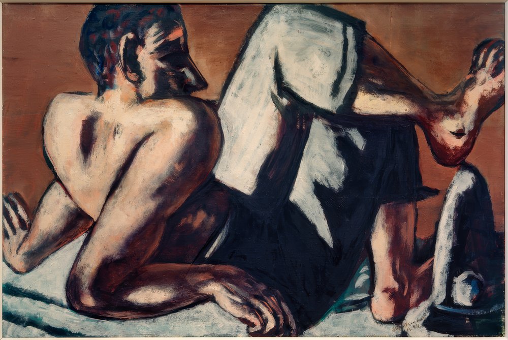 Half-nude clown by Max Beckmann
