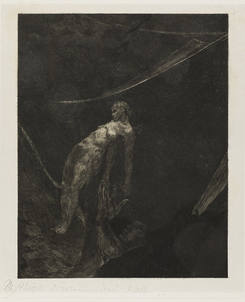 Back into Nothingness, plate fifteen from A Life by Max Klinger