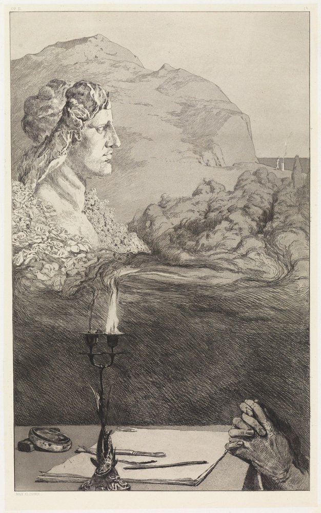 Title Page (Painterly Dedication / Invocation) (Rescues of Ovidian Victims, Opus II, Plate 1 [1b]) by Max Klinger