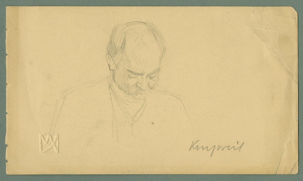 Sketch of a Man with Partial Baldness by Max Kurzweil