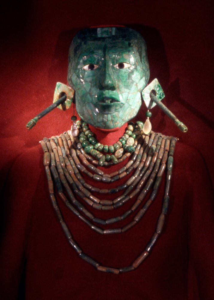 Royal Jewels of Pacal, King of Palenque, late Classic Period (jade, shell and obsidian) by Mayan
