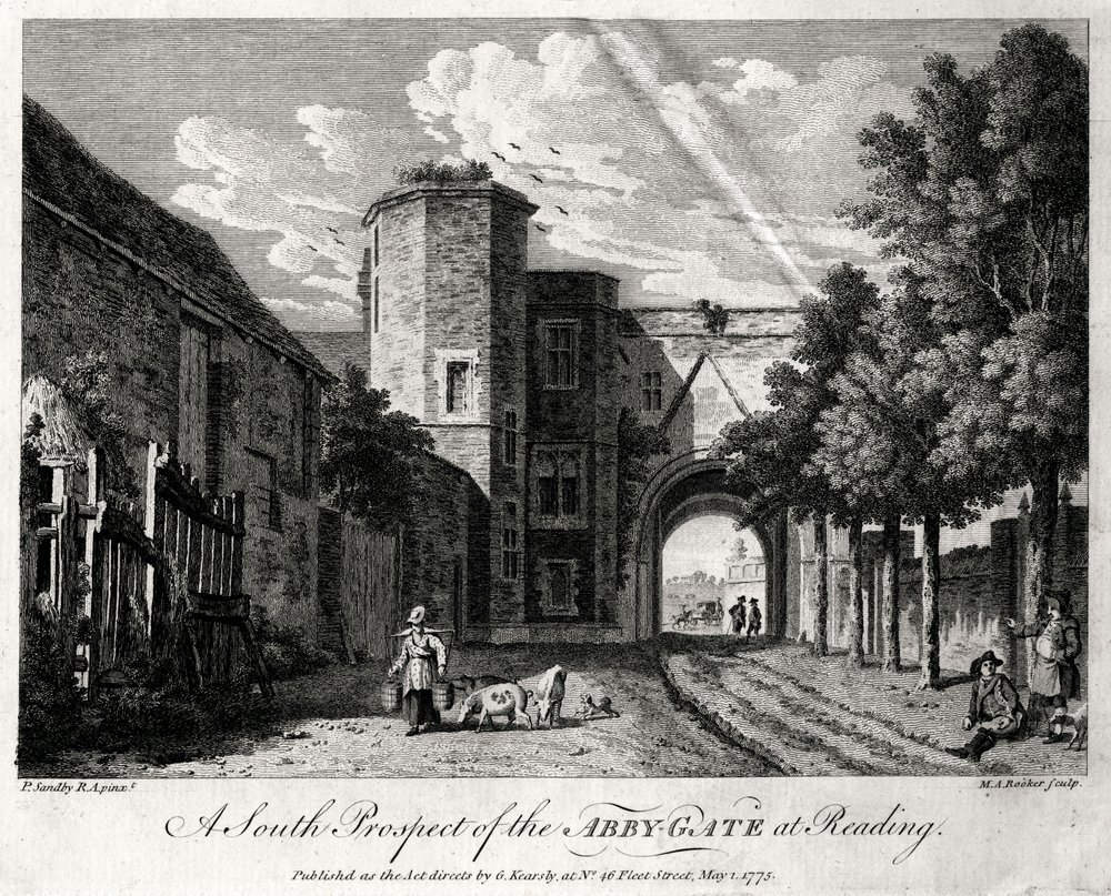 A South Prospect of the Abby-Gate at Reading, Berkshire, 1775